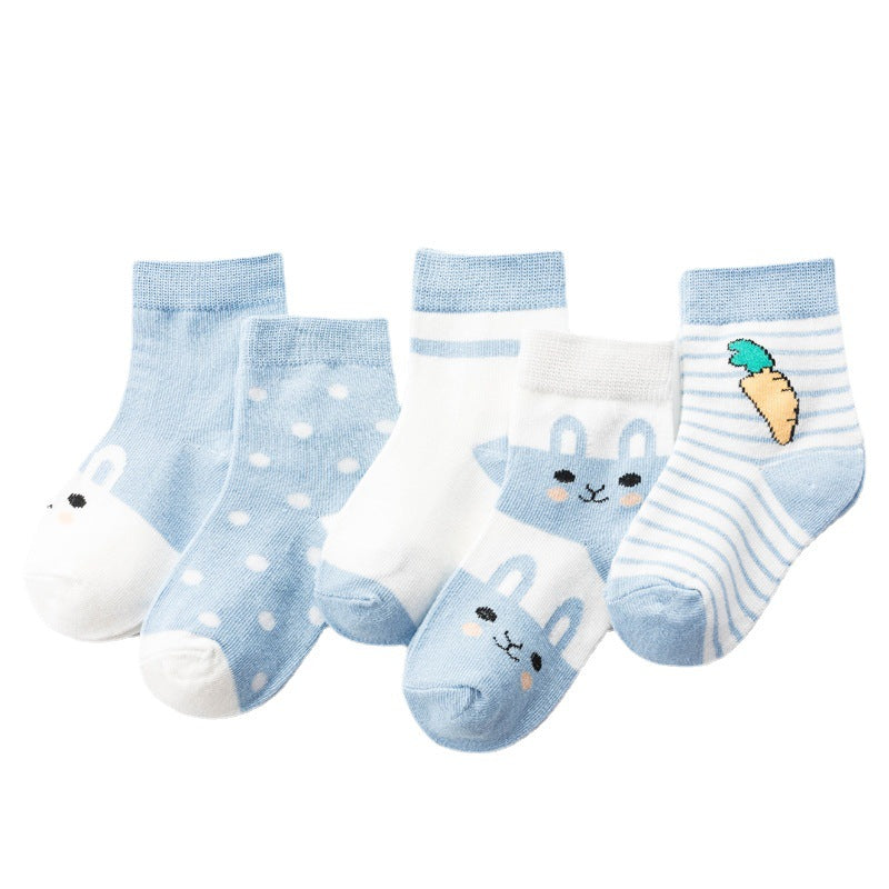 Wholesale spring and autumn boys and girls baby cotton socks baby socks newborn cute cartoon medium tube children's socks