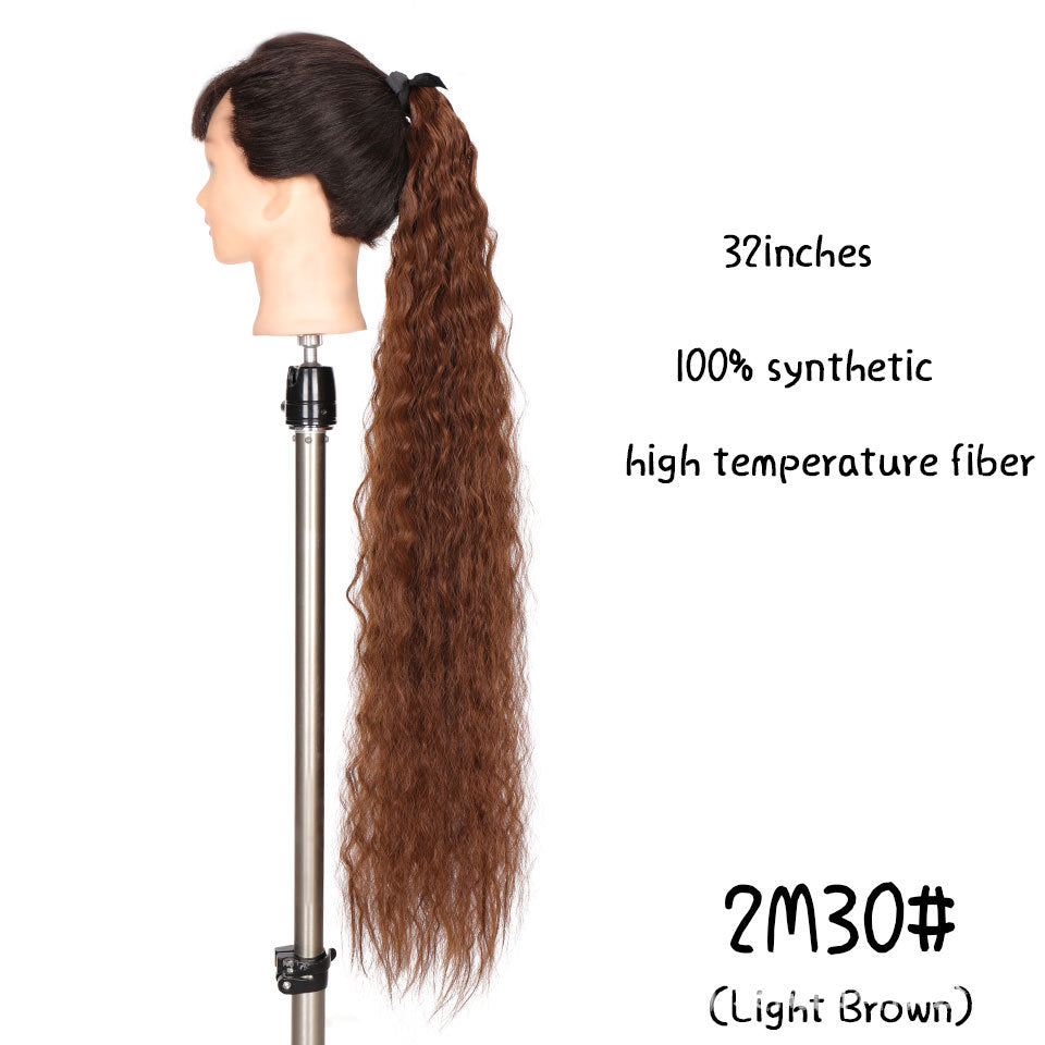 32 inches long straight hair foreign trade high temperature wig ponytail hair extension female long hair tie strap ponytail braid wig piece