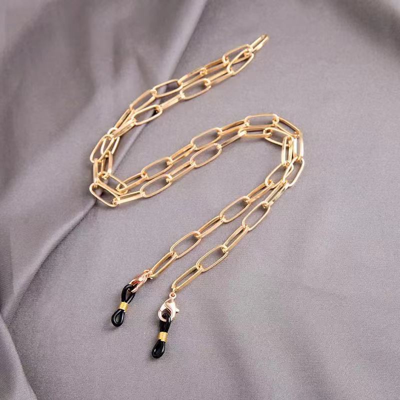 2021 European and American new glasses chain anti-lost beaded glasses chain metal glasses chain lanyard hanging neck glasses rope