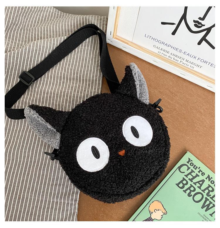 2021 New Cute Ugly Soft Girl Plush Bag Personality Funny Cat Bear Sheep One Shoulder Diagonal Bag