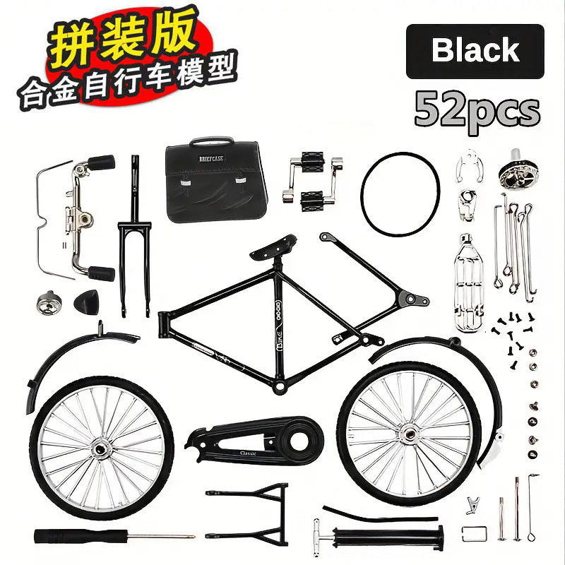 Alloy bicycle model 28 big bars old-fashioned bicycle DIY alloy assembled toys small ornaments cross-border wholesale