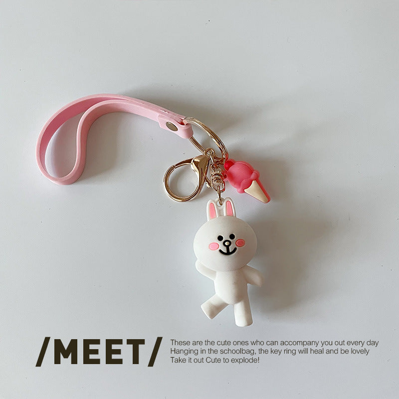 &quot;Meet Pickup&quot; small sweet potato Korean version cute bag couple pendant creative cartoon rice dumpling bear silicone key chain