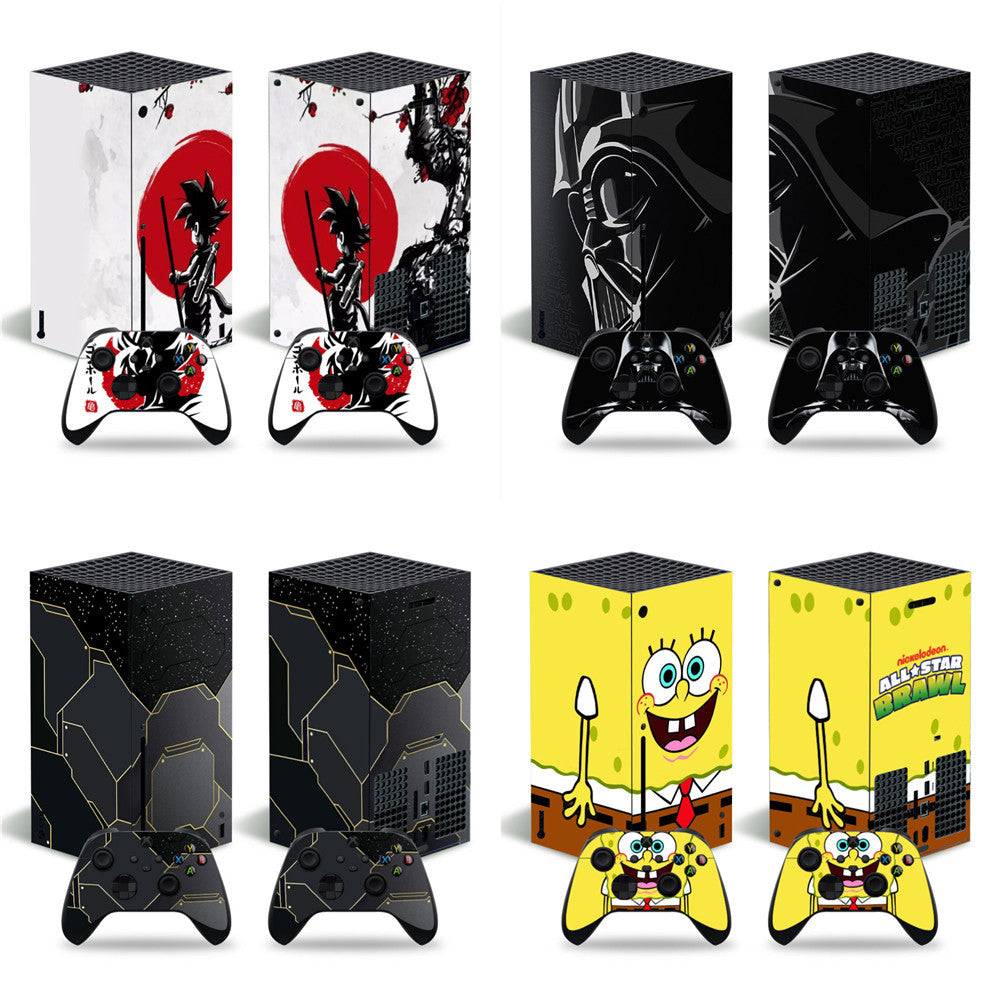 xbox series x game console full body stickers cartoon stickers geometric pattern stickers handle stickers