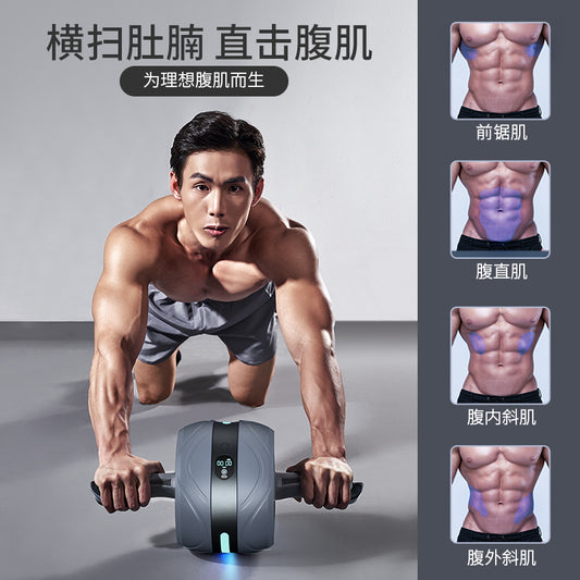 Abdominal wheel intelligent counting light roller abdominal muscle cycle rebound fitness abdominal muscle training equipment