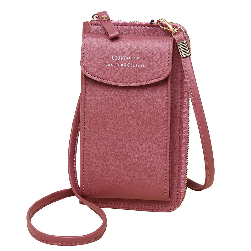 2023 new women's crossbody mobile phone bag wholesale large capacity multi-function solid color fashion simple shoulder small bag