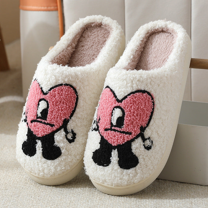 Winter men and women couple cotton slippers home indoor cute thick bottom cartoon non-slip slippers wholesale