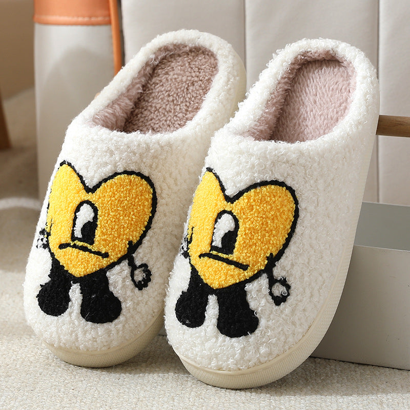 Winter men and women couple cotton slippers home indoor cute thick bottom cartoon non-slip slippers wholesale