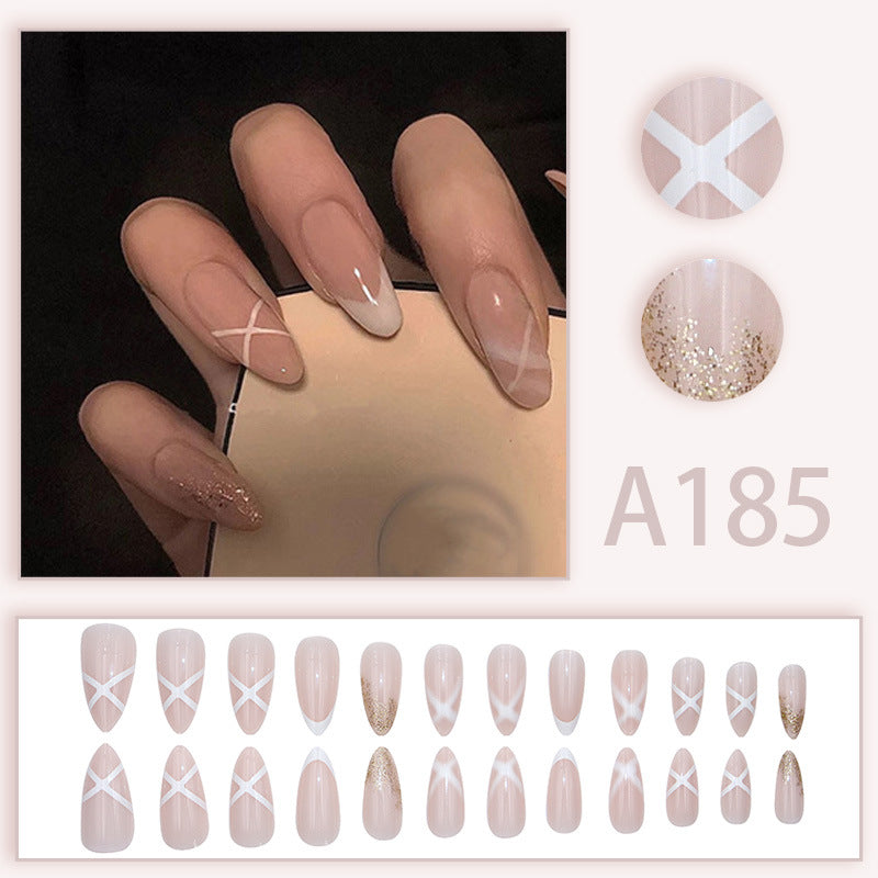 Wearable manicure patches, removable fake nail patches, finished nail art patches, cross-border internet celebrity bride dance nail patches