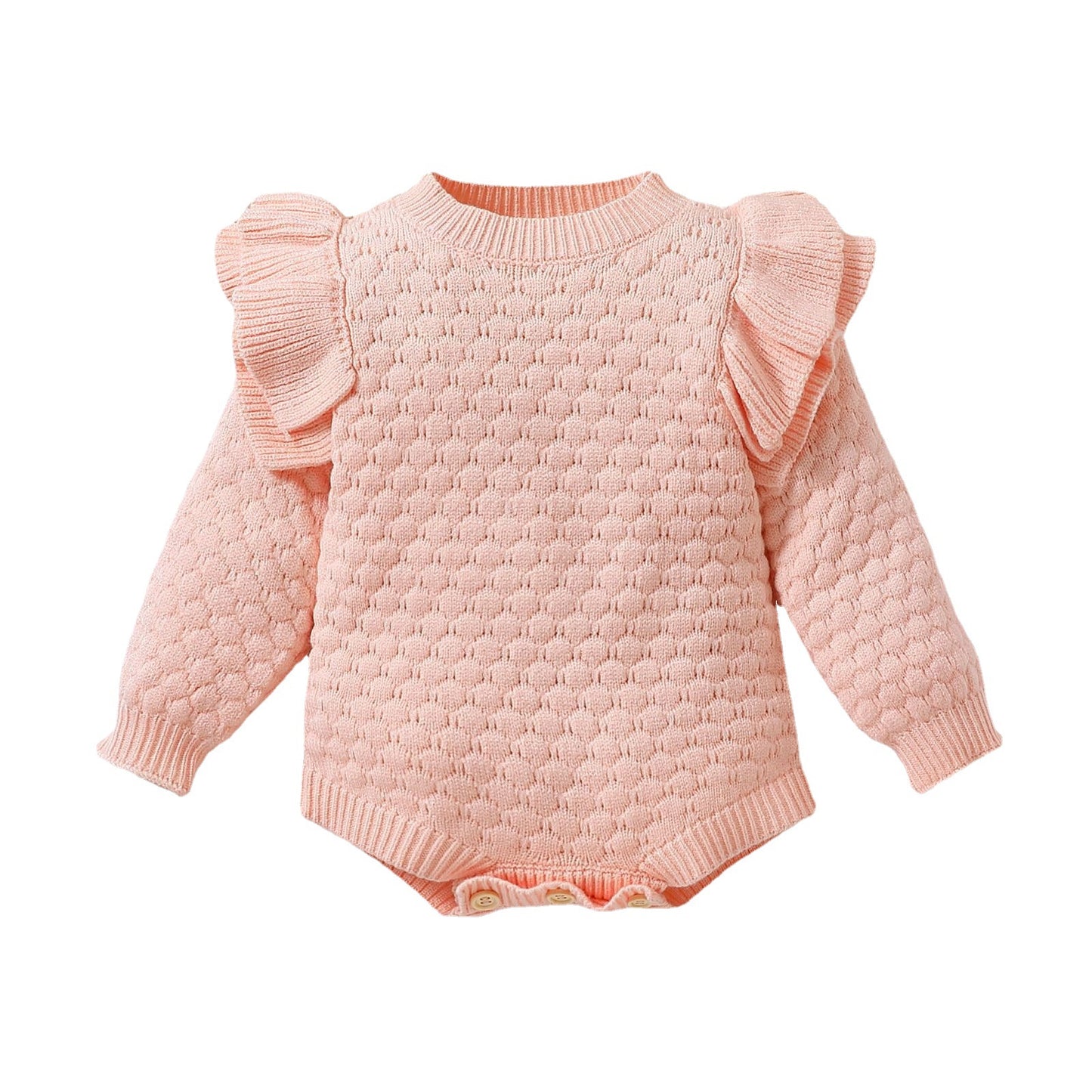 2022 new winter baby rhombus plaid long-sleeved sweater European and American style children's warm light color one-piece triangle crawler