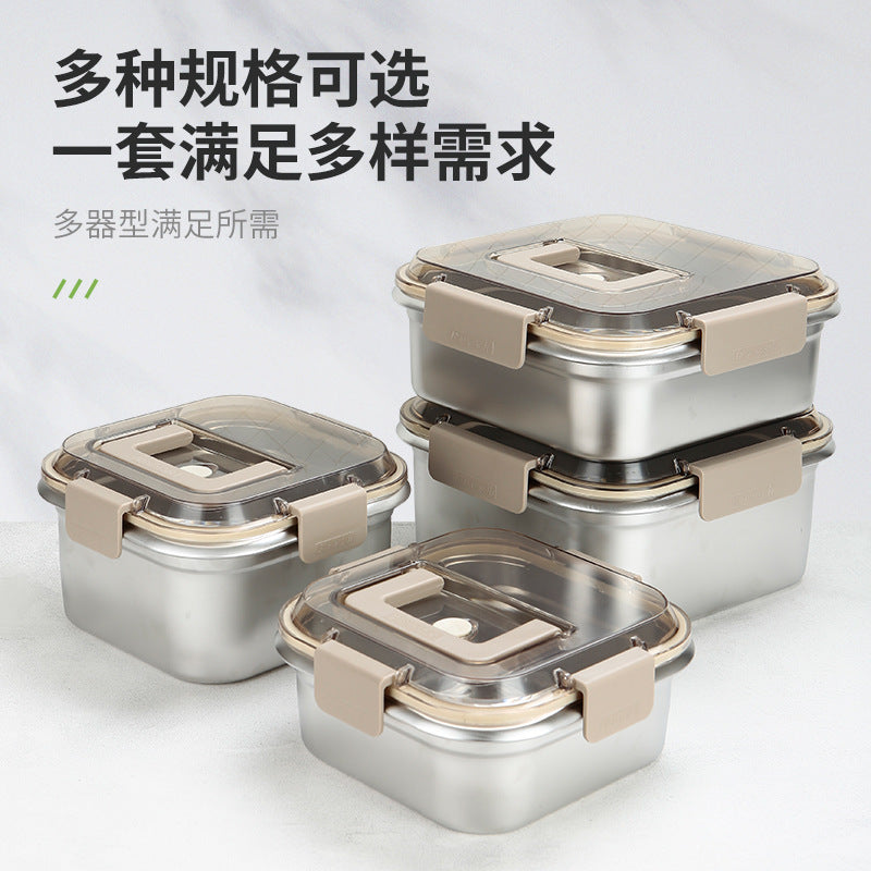 304 stainless steel fresh-keeping box food grade sealed thick outdoor refrigerator microwave fresh-keeping frozen large capacity lunch box