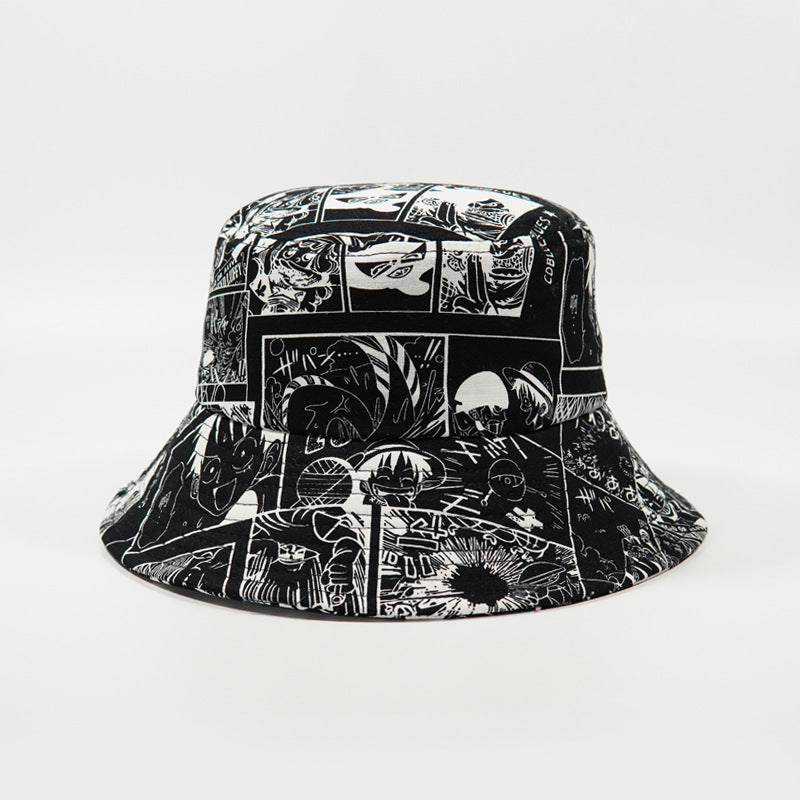 2021 new anime print fisherman hat Japanese men and women out leisure basin hat sun hat tide