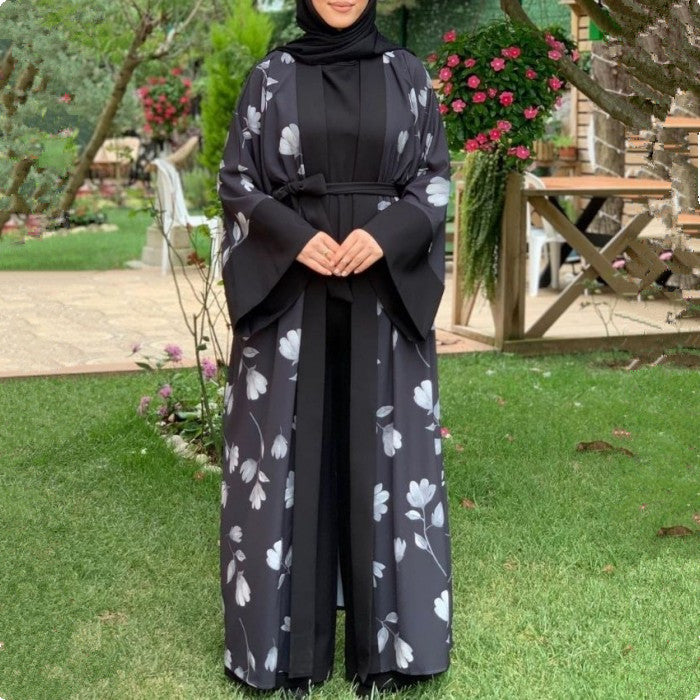 2022 Loriya AliExpress ebay Dress Middle East Dubai Turkish Robe Solid Color Jumpsuit LR537