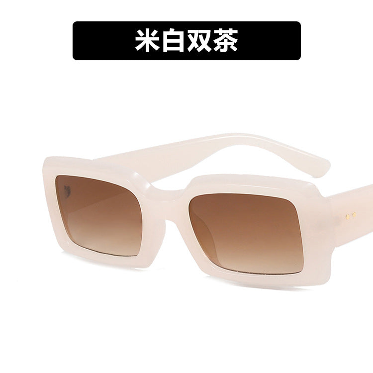 2022 new small frame rice nail sunglasses jelly color net red ins fashion square sunglasses cross-border sunglasses