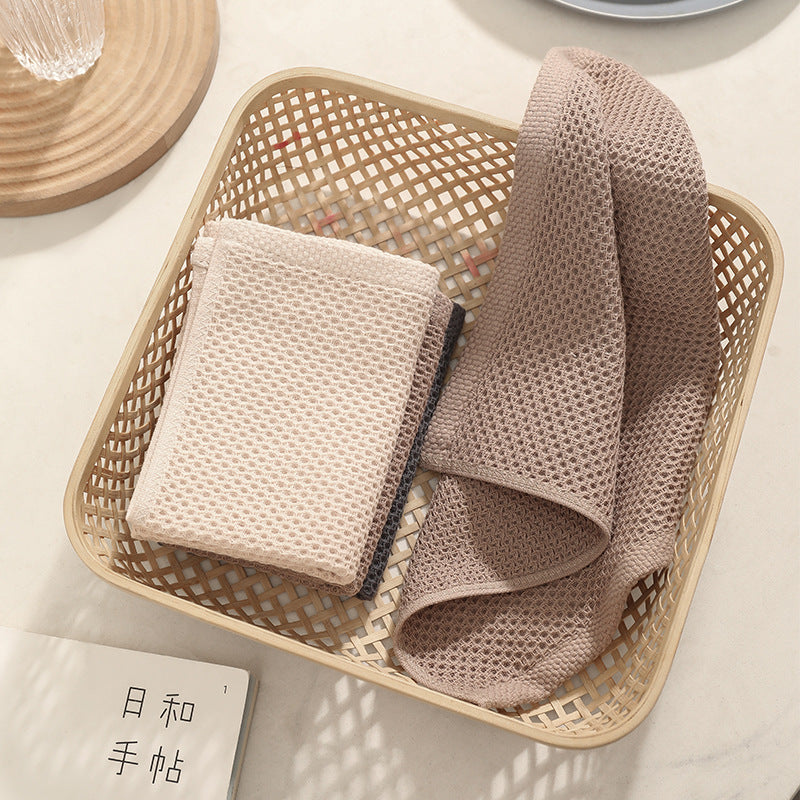 Absorbent cotton towel can be hung square towel home kitchen living room towel tea table tabletop cleaning honeycomb rag