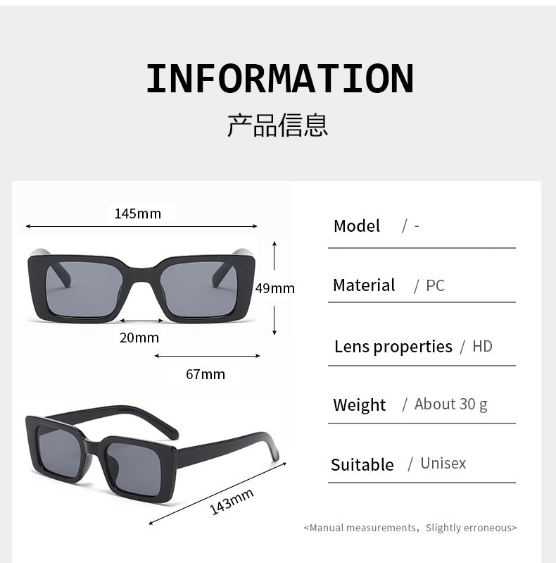 2022 new square tortoise shell fashionable and simple ins style men's and women's sunglasses cross-border foreign trade Europe and the United States