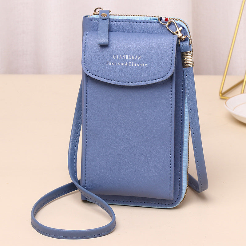 2023 new women's crossbody mobile phone bag wholesale large capacity multi-function solid color fashion simple shoulder small bag