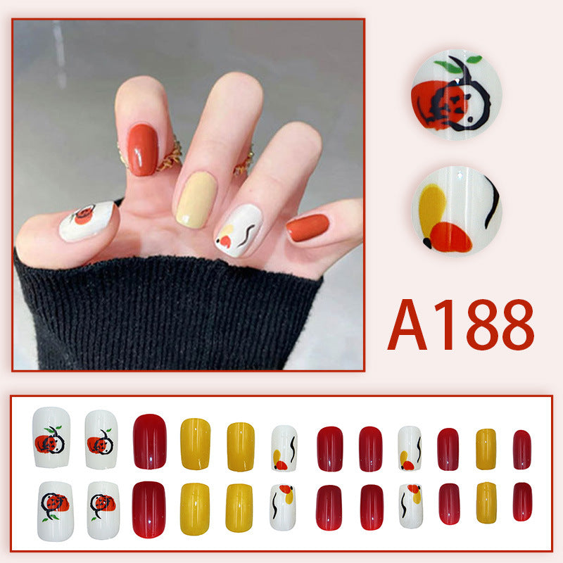 Wearable manicure patches, removable fake nail patches, finished nail art patches, cross-border internet celebrity bride dance nail patches