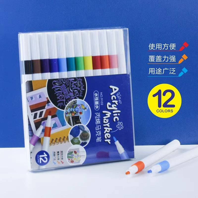 Acrylic marker pen set 24/36 colors student DIY painting art waterproof painting water-based acrylic marker pen