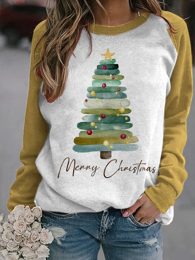 202 2 European and American Women's Sweater Women's Christmas Tree 3D Digital Printing Clothes Amazon independent station to draw