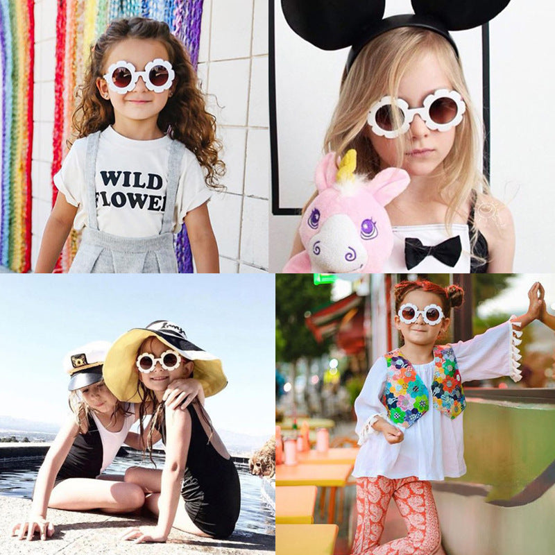 2022 Summer Frame New Japanese and Korean Trend Party Sunflower Sunscreen and UV Protection Children's Sunglasses