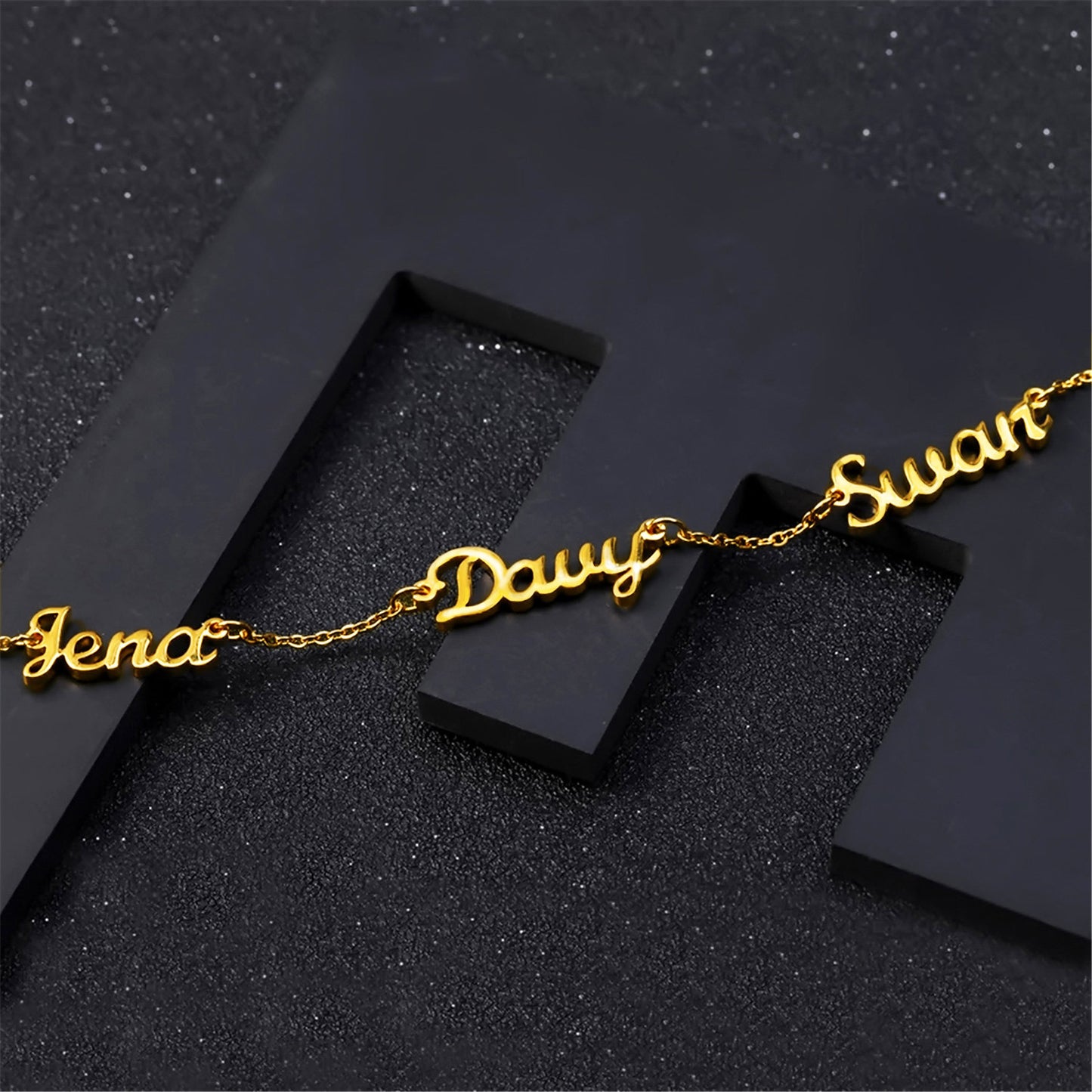 [Cross-border supply] Multiple name stainless steel name necklace family members English name combination necklace