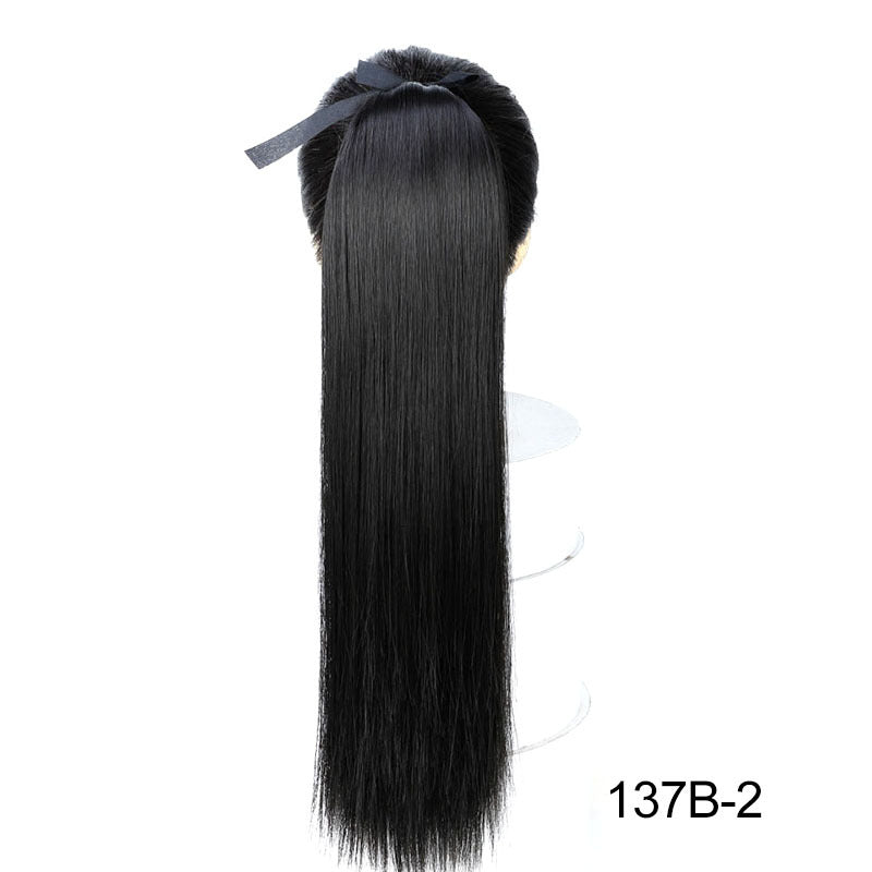 32 inches long straight hair foreign trade high temperature wig ponytail hair extension female long hair tie strap ponytail braid wig piece