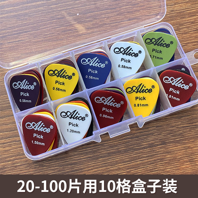 Alice Guitar Picks Wholesale ABS Resin Matte/Glossy Shrapnel Boxed 20-300 Pieces Mixed Pack