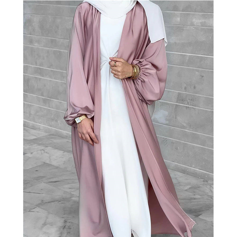 22 Dubai Middle East Muslim women's dress women's cross-border Arabic puff sleeve texture cardigan robe