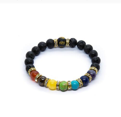 7 Chakra Yoga Fitness Meditation Proverbs Bracelet Women Cross-border Hot Sale Natural Stone Crystal Bracelet Women