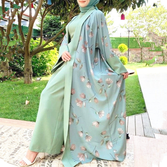 2022 Loriya AliExpress ebay Dress Middle East Dubai Turkish Robe Solid Color Jumpsuit LR537