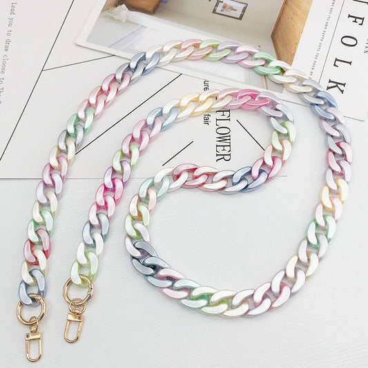 Yilian jewelry new color acrylic chain mobile phone chain handmade bag chain weaving with diagonal chain