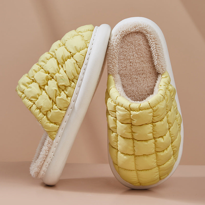 2023 New Autumn and Winter Cotton Slippers Warm Women's Waterproof Couple Indoor Plus Velvet Slippery Slippers Home Wholesale