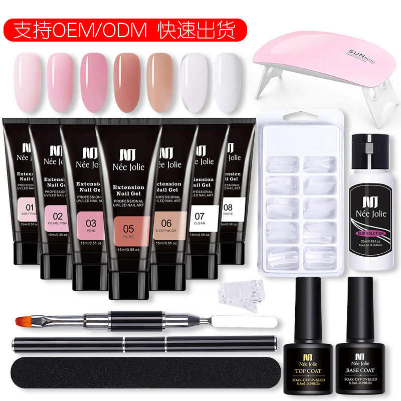 15ml nail extension glue set nail mold double-headed brush nail crystal extension glue set phototherapy gel