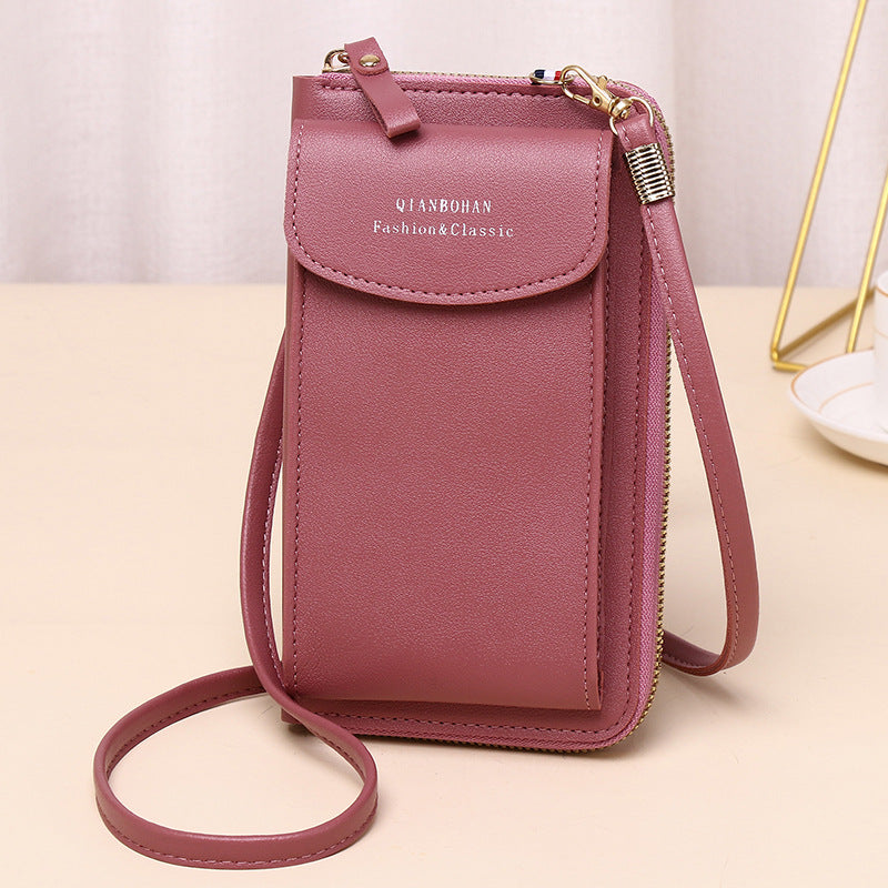 2023 new women's crossbody mobile phone bag wholesale large capacity multi-function solid color fashion simple shoulder small bag