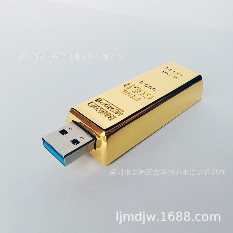 3.0 Gold Bar USB Flash Drive Gold Brick Creative Simulation Gold 64g Corporate Business Personalized Gold Gift USB Flash Drive 8G