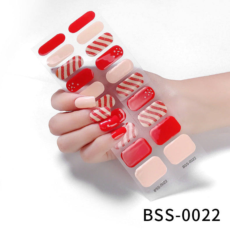 Zhengxiang custom gel nail stickers light therapy European and American nail stickers Amazon baked light checkerboard nail stickers