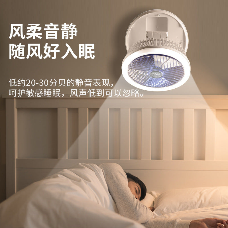 2023 new fan portable student dormitory night light desktop fan retractable usb charging small fan