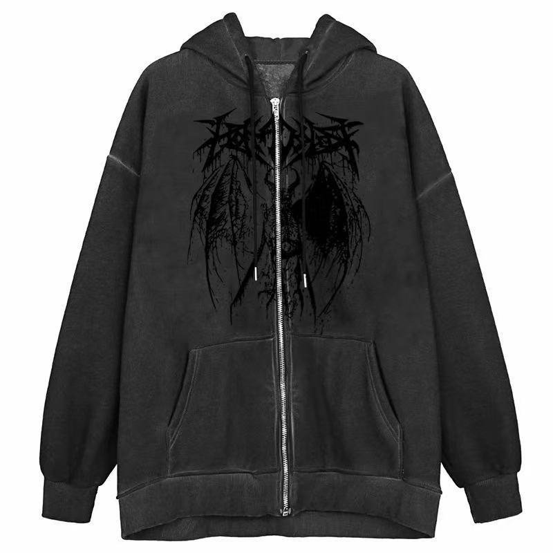 2021 European and American new hoodie sweatshirt women's loose street sports zipper cardigan y2k jacket women