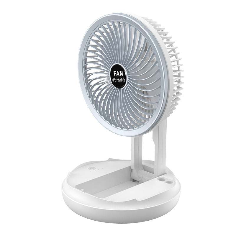 2023 new fan portable student dormitory night light desktop fan retractable usb charging small fan