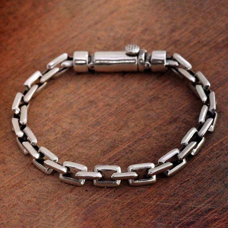 Xiangxu's new personalized latch bracelet, trendy men's ring buckle, simple and versatile retro couple men's and women's bracelets