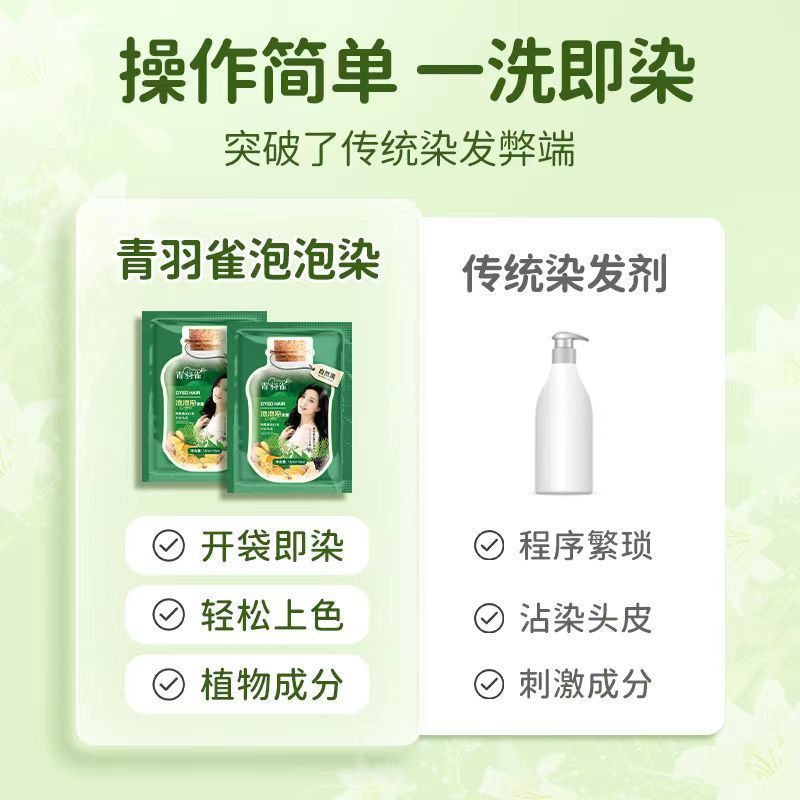 [Celebrity Wang Yan endorsement] Green Feather Bird Bubble Dye Gentle and refreshing Plant-based hair dye