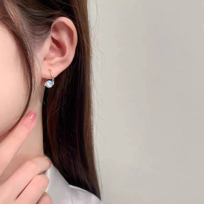 Zircon earrings women's 2022 new cold style earrings earrings ins style high-value earrings earrings