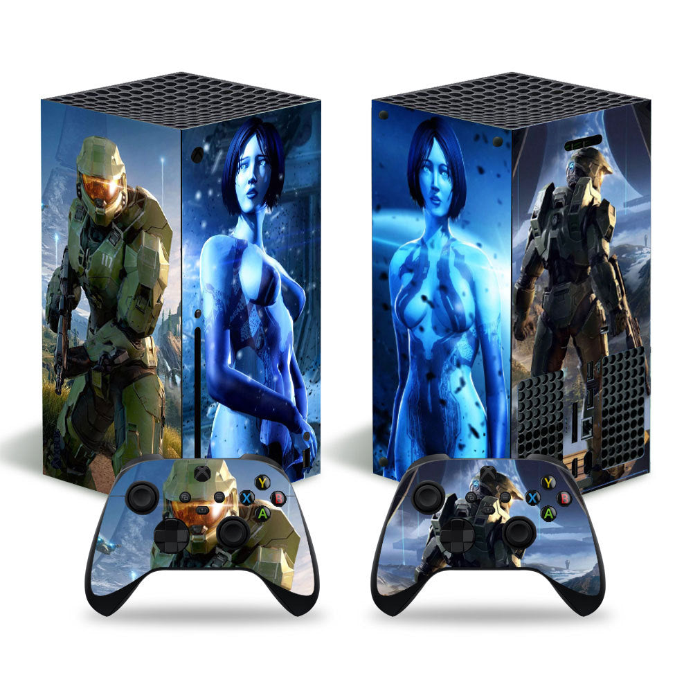 xbox series x game console full body stickers cartoon stickers geometric pattern stickers handle stickers