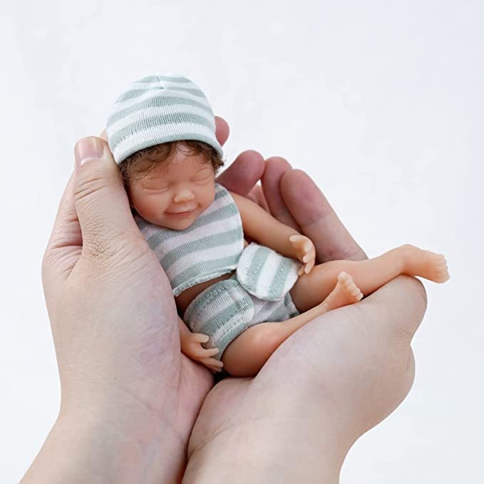 6-inch realistic simulation doll soft solid silicone reborn doll April can be bathed and dressed up as a hand gift