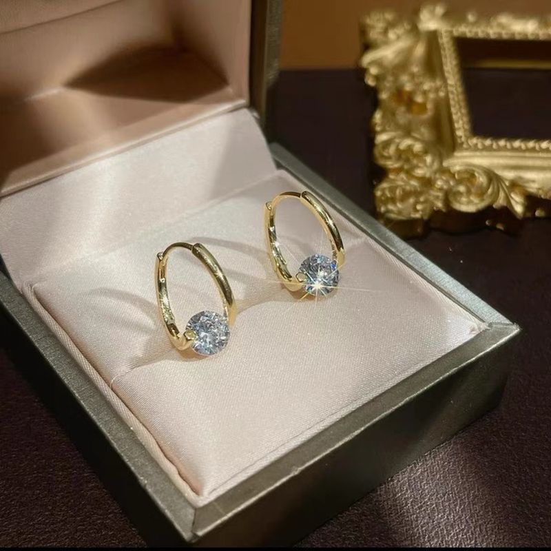 Zircon earrings women's 2022 new cold style earrings earrings ins style high-value earrings earrings