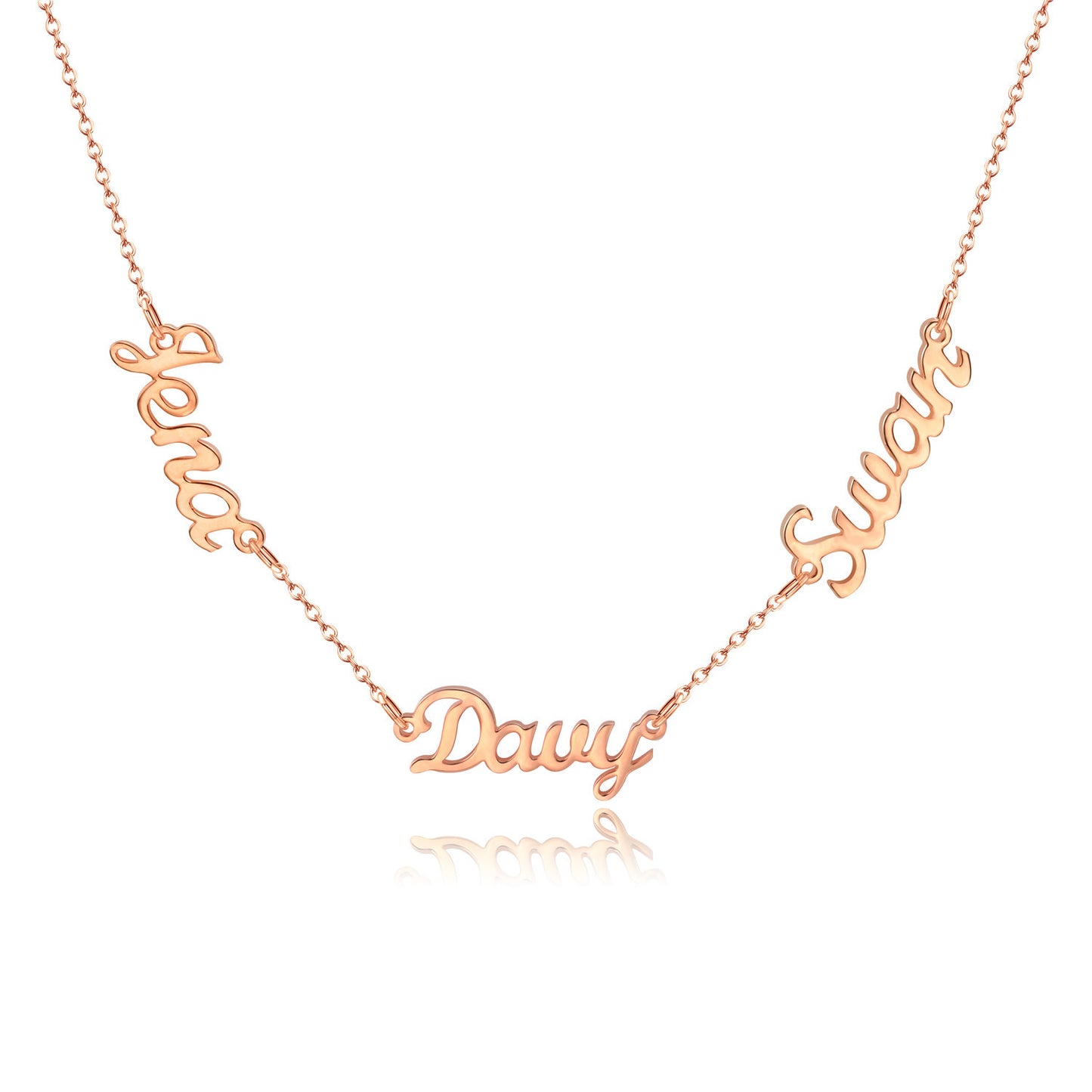 [Cross-border supply] Multiple name stainless steel name necklace family members English name combination necklace