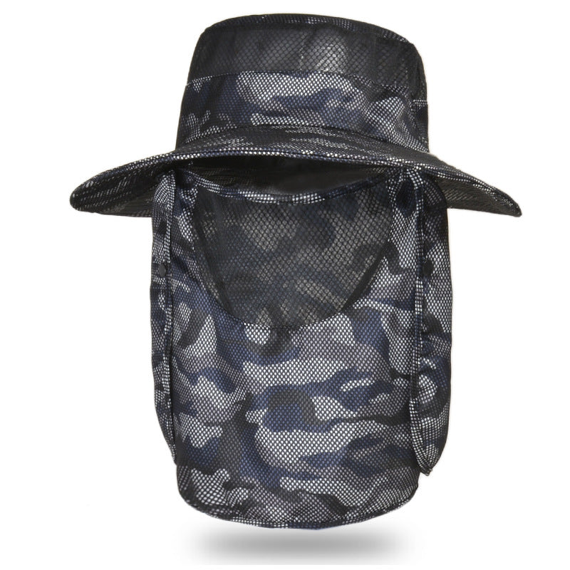 9012 cross-border sunscreen hat men's fishing hat camouflage sun hat cover face summer outdoor fisherman hat sun hat