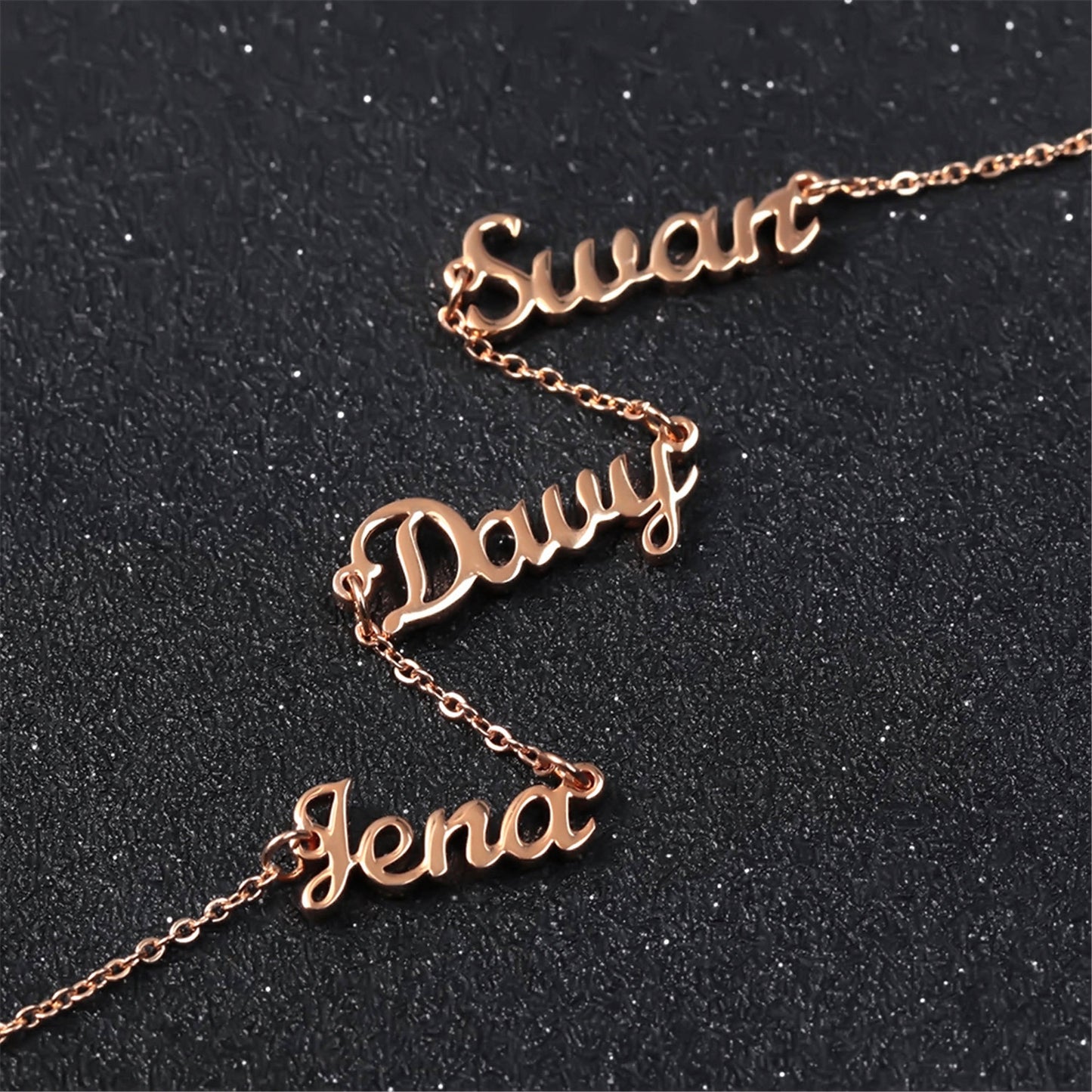 [Cross-border supply] Multiple name stainless steel name necklace family members English name combination necklace