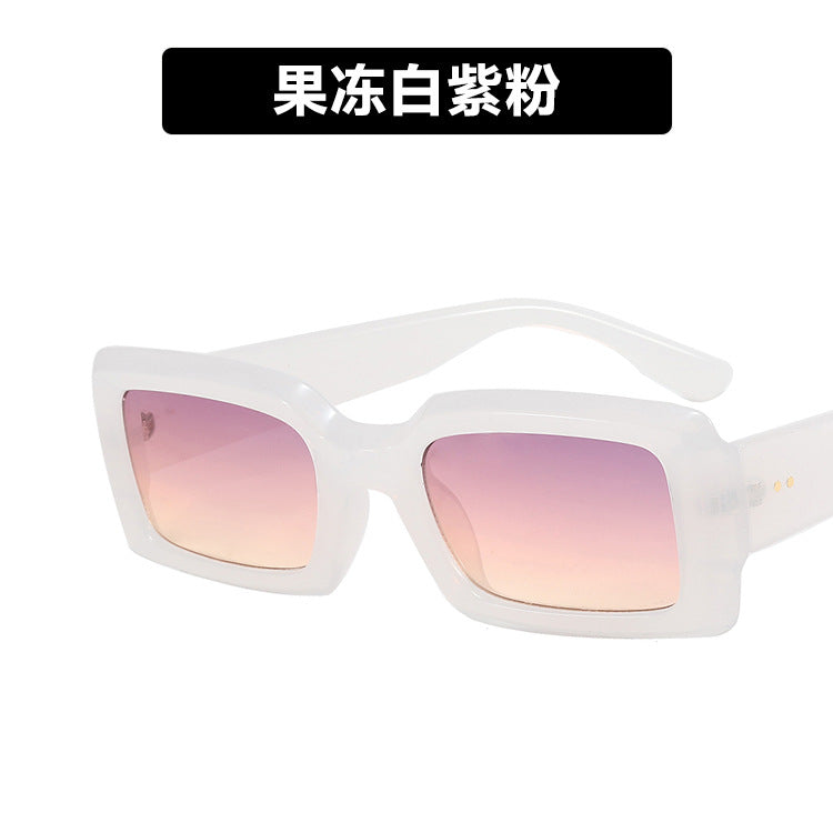 2022 new small frame rice nail sunglasses jelly color net red ins fashion square sunglasses cross-border sunglasses