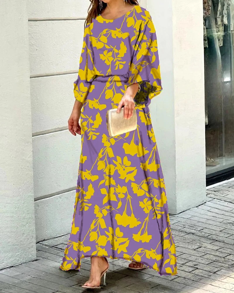 2023 cross-border women's clothing ebay Amazon wish independent station printed skirt temperament foreign trade women's suit OS033